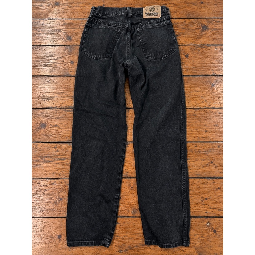 Wrangler Authentics Mens Black Straight Leg Jeans Faded Denim 29x30 Western